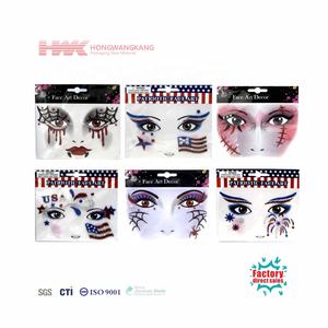 HWK Halloween Festival Cosplay brillo cara pegatinas mariposa leopardo corazón tatuaje escenario maquillaje cara arte <span class=keywords><strong>pasta</strong></span> - Product Image 2