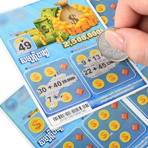 Fournisseur de cartes à gratter personnalisées pour billets de loterie à grand prix, impression numérique sur papier - Product Image 1