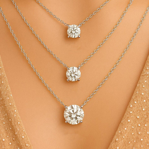 Nuova <span class=keywords><strong>Collana</strong></span> con Pendente <span class=keywords><strong>Solitario</strong></span> a V per Donna, Elegante e alla Moda, con Moissanite Brillante, Semplice, Collezione 2026 - Product Image 2