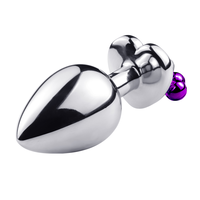 Ventes chaudes : Dilatateur anal en métal avec base en diamant ronde/en forme de cœur, plug anal privé BDSM pour hommes et femmes