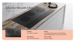 2025 nuevo diseño Cocina de Inducción personalizable 78CM ventas al por mayor APP Control 6900W <span class=keywords><strong>con</strong></span> <span class=keywords><strong>WiFi</strong></span> incorporado 3 quemadores 220V <span class=keywords><strong>estufa</strong></span> de cocina - Product Image 3