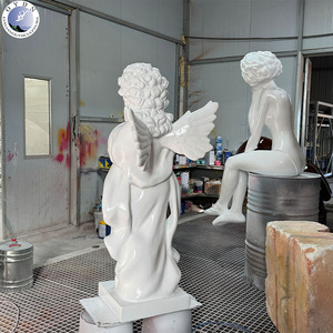 Statue d'<span class=keywords><strong>ange</strong></span> religieuse en fibre de verre sur mesure, directement de l'usine, pour la décoration d'églises et de jardins, utilisation extérieure - Product Image 3