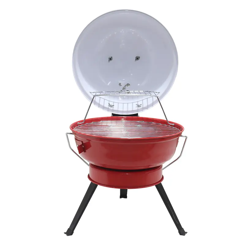 Mini Portable 14" Barbecue Kettle Charcoal BBQ Grills Outdoor Camping Grilling Foldable Bobber Que Grill