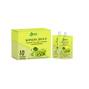 Bebida de Gelatina de Konjac Vegana Sin Grasa, Envío Rápido, Aumenta la Energía, Sabor a Uva Verde, con Colágeno y Vitamina C, en Bolsa - Product Image 1