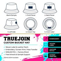Chapeau Bob de Pêcheur Personnalisé en Coton Sergé Anti-UV UPF 50+ avec Logo Brodé, Large et Multicolore, pour Hommes et Femmes, Vente en Gros