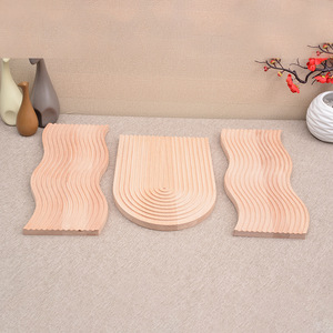 Wavy Wooden <b>Tray</b> Solid Color Irregular Shape Serving <b>Tray</b> For Hotel Coffee <b>Tea</b> - Product Image 1