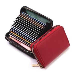 Business Card Holder Wallet Women/men Gray Bank/ID/Credit Card Holder 20 Bits Card Wallet PU Leather Protects <b>Case</b> Coin Purse - Product Image 4