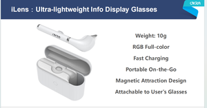 0.32 ILens Info Óculos Full-Color Display, Ultra-Leve, Retrátil carregamento rápido, Smart Wear para informações instantâneas. - Product Image 3