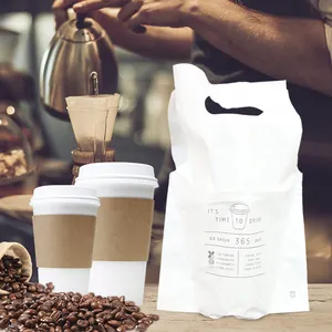 Eco-vriendelijke Hoge Kwaliteit Wegwerp Custom Gedrukt V Seal Plastic Afhalen Carrier Koffie Drank Tas