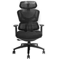 Chaise de bureau rétro Big Boss avec repose-pieds, dossier haut, appui-tête réglable, design moderne, matériau maillé, chaise de direction Kable