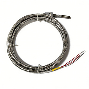 مستشعر حرارة صناعي عالي الدقة من البلاتين <span class=keywords><strong>PT100</strong></span> مع مسبار فردي ونظام ثلاثي الأسلاك - Product Image 3