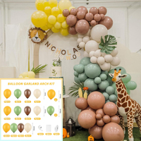 Kit d'arche de guirlande de ballons Jungle Safari pour la décoration de fête sur le thème des animaux pour la fête de naissance