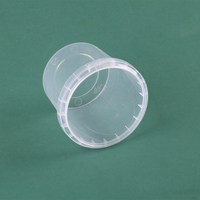 Gobelets à soupe biodégradables en plastique transparent de 900 ml pour micro-ondes avec couvercle à clipser jetable, logo personnalisé, modèle 118-870
