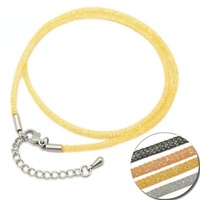 Luwu — collier en maille filigrane, en acier inoxydable, avec cristal scintillant, à l'intérieur de la pierre, pour le Design