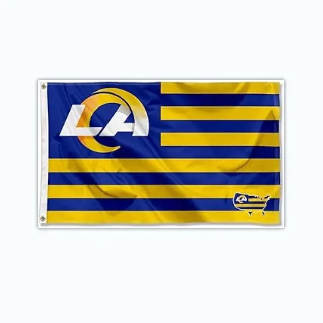 Hoge Kwaliteit Custom Los Angeles Rams Usa Amerikaanse Natie Strepen 3X5 Grommet Vlag