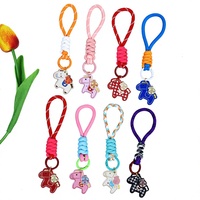 Attache-téléphone et pendentif de tasse en polyester tissé à la main, motif animal de dessin animé Année du Cheval, pour l'hiver, pour un riche style et une touche originale