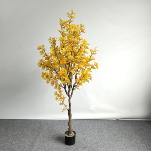 Chine Artificielle Argent <span class=keywords><strong>Ginkgo</strong></span> <span class=keywords><strong>Biloba</strong></span> <span class=keywords><strong>Feuille</strong></span> Fleurs Arbres Décoratifs En Plastique - Product Image 1