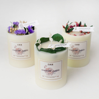 Bougie en cire de soja aromathérapie personnalisée faite à la main belle fleur sèche parfumée pour des occasions comme Thanksgiving et la fête des mères