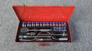 Jeu de clés à douilles carrées de 24 pièces, 1/2 pouce, métriques 10-32 mm, douilles CR-V avec coffret rigide, garantie OEM 1 an - Product Image 2