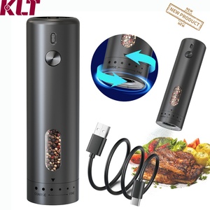 เครื่องบดพริกไทยอัตโนมัติแบบพกพา ชาร์จไฟผ่าน USB ปรับระดับได้ ใช้บดพริกไทยและเกลือได้ - Product Image 1
