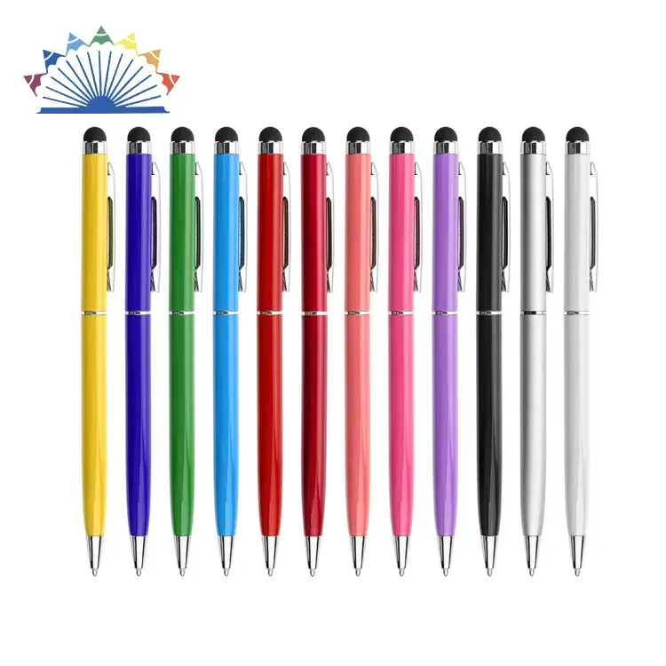 12 Pcs Stylus Pens for Touch Screens Pen Stylus with Black Ballpoint Pens 2-in-1 Tablet Stylus Compatible with All Touch Screens