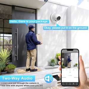 Gwsecu 6MP Sony cảm biến CCTV giám sát ngoài trời Dome Spotlight màu tầm nhìn ban đêm 2-cách âm thanh trên VIF PoE an ninh IP Camera - Product Image 3