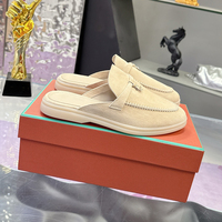 Chaussures décontractées unisexes en cuir de mouton véritable, chaussures élégantes de printemps pour hommes et femmes, sabots et mules confortables