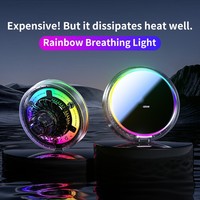 Produits de dropshipping, chargeur de voiture sans fil multifonctionnel magnétique avec lumière RGB, sortie d'air pour téléphone, 25W, avec refroidissement par air, BK61