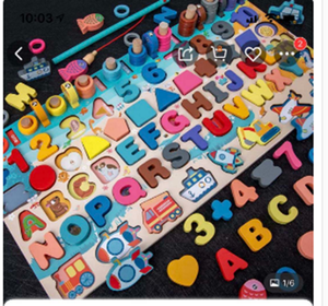 Gioco Educativo Montessori 2021 in Legno <span class=keywords><strong>con</strong></span> <span class=keywords><strong>Lettere</strong></span> dell'Alfabeto, Conteggio, Forme Geometriche e Pesca, <span class=keywords><strong>con</strong></span> Blocchi da Costruzione e Puzzle Oceanico 6 in 1 - Product Image 3