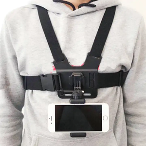 2 in 1調整可能な弾性電話クイッククリップホルダーアクションカメラ胸ストラップハーネスマウントGoPro iPhone用サムスンスマートフォン - Product Image 4