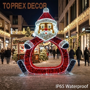 Lumière LED géante en forme de cadre photo de Père Noël 3D, étanche IP65, pour projets de Noël en centres commerciaux et rues municipales - Product Image 1