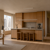 Solution de mobilier sur mesure pour toute la maison, style minimaliste moderne, armoires de cuisine intégrées de luxe pour projets résidentiels