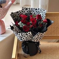 Wholesale Korean Style Floral Bouquet PE Wrapping Paper Fashionable Brand Waterproof Paperboards for Florist Supplies Packaging