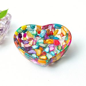 Natural Crystal Chip Resin Heart Bowl - <b>Light</b> Home Decor Ornament - Product Image 5