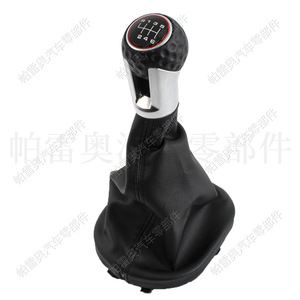 Palanca de Cambios de Cuero para Volkswagen Golf 4 Gti Caddy, 6 Velocidades, Línea Negra, Ergonómica - Product Image 2