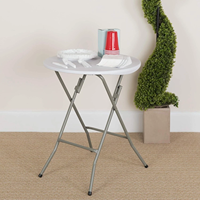 Table pliante ronde en plastique moderne de 32 pouces Mobilier d'extérieur léger pour salle à manger, hôtel et salon Design pliable