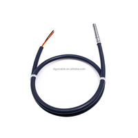 Sensor de temperatura NTC DS18b20 6*50MM ranura rodante de acero inoxidable a Cable macho de Audio de 3,5 MM cable abierto