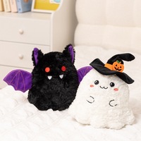 Nouvelles Peluches d'Halloween en Polyester : Citrouille, Fantôme, Petit Chauve-souris, Coussins en Forme de Maison Unisexe
