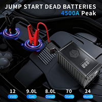 Démarreur de batterie 12V 150PSI 300A portable pour voiture, moto et camion avec compresseur d'air, écran numérique anti-étincelles