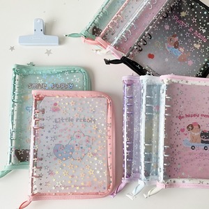 Promotional Cartoon Stars PVC Planner Binder A5 Transparent Loose-<b>Leaf</b> Organizer With Stars Print Kawaii Style - Product Image 2