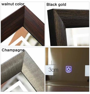 <span class=keywords><strong>PS</strong></span> MDF กรอบไฟ LED เซ็นเซอร์สัมผัสสวิทช์ห้องน้ํา Backlit โบราณกระจก LED วินเทจ - Product Image 5