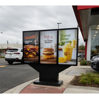 Pantalla LCD para Menú de Restaurante al Aire Libre, Tablero de Visualización Electrónico, Kiosco Digital, Carteles Publicitarios Exteriores Independientes para Autoservicio