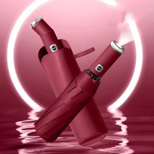 Parapluie pliable compact de voyage portable avec logo personnalisé, ouverture automatique à 3 volets, couleur personnalisée et cadre en acier pour cadeaux d'affaires - Product Image 1