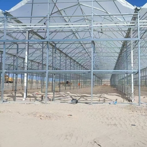 Prix d'usine Arc gothique Multi Span <span class=keywords><strong>Serre</strong></span> en polycarbonate avec système de refroidissement Jardin utilisé pour la vente - Product Image 1