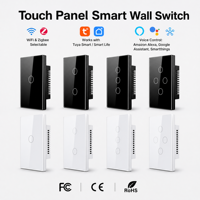 Interrupteur mural intelligent Tuya, télécommande, interrupteur d'éclairage, US 120x72mm, verre trempé, interrupteur tactile intelligent avec WiFi et Zigbee