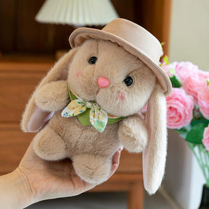 Poupée en peluche <span class=keywords><strong>lapin</strong></span> mignon petit <span class=keywords><strong>lapin</strong></span> blanc avec un chapeau griffe Machine poupée poupée en tissu pour enfants cadeau d'anniversaire - Product Image 4