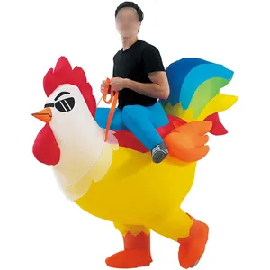 Un gallo gonfiabile disfraz de pollo gonfiabile gallo mascotte costume pollo adulto Halloween Blow up costumi vestito Cosplay Party