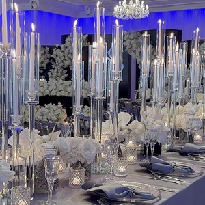 Candélabre en cristal durable LANJO, grand centre de table, tubes en verre, décorations en cristal. - Product Image 5