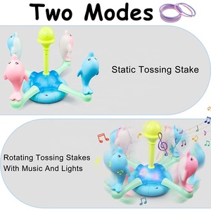Jouets de lancer pour sports de plein air et d'intérieur, <span class=keywords><strong>jeu</strong></span> de lancer de cerceaux de dauphin rotatif électrique avec musique lumineuse pour enfants avec 8 anneaux - Product Image 4