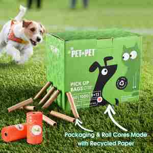 Sacs à déjections canines biodégradables écologiques personnalisés 2025 avec distributeur et boîte de rangement pour chien - Product Image 3